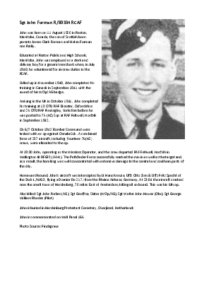 A preview of a PDF biography for Forman, John